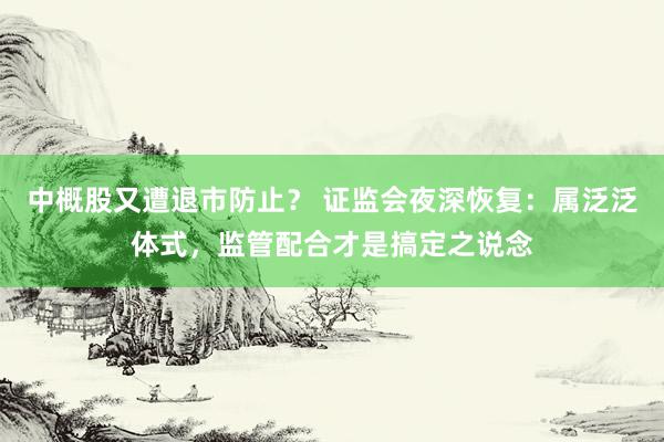 中概股又遭退市防止？ 证监会夜深恢复：属泛泛体式，监管配合才是搞定之说念